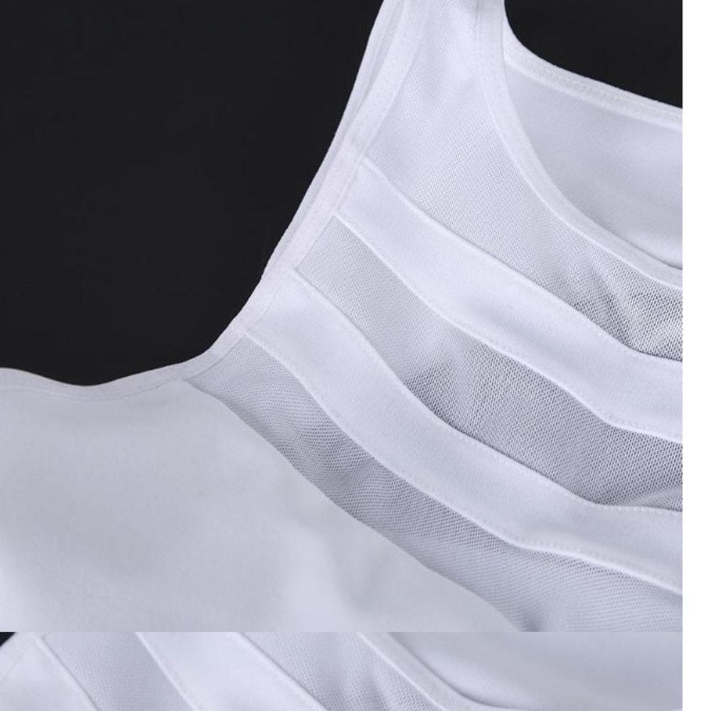 White Mesh Sports Bra - Picture 7 of 8